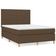 Boxspring Met Matras Stof Donkerbruin 140X200 Cm