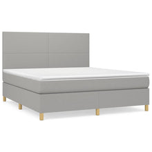 Boxspring Met Matras Stof Lichtgrijs 160 x 200 cm Effen ontwerp