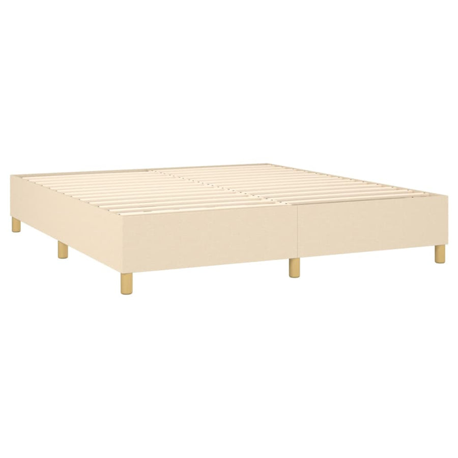 Boxspring Met Matras Stof Crèmekleurig 180X200 Cm 180 x 200 cm Effen ontwerp