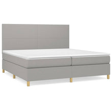 Boxspring Met Matras Stof Lichtgrijs 200 x 200 cm Effen ontwerp