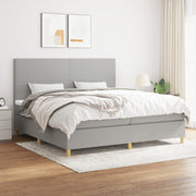 Boxspring met matras 200x200 cm lichtgrijs
