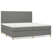 Boxspring Met Matras Stof Donkergrijs 200 x 200 cm Effen ontwerp