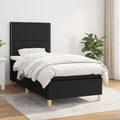 Boxspring met matras stof zwart 100x200 cm