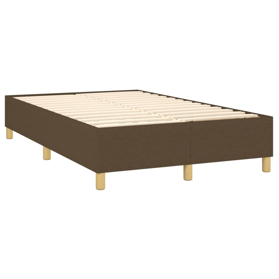 Boxspring met matras stof donkerbruin 120x200 cm 120 x 200 cm Donkerbruin