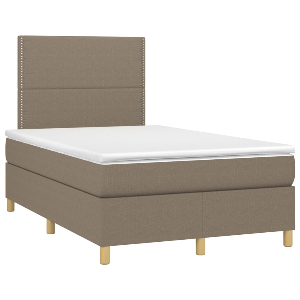 Boxspring met matras stof taupe 120x200 cm 120 x 200 cm Taupe