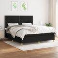 Boxspring met matras stof zwart 160x200 cm