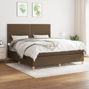 Boxspring met matras 180x200 cm donkerbruin stof