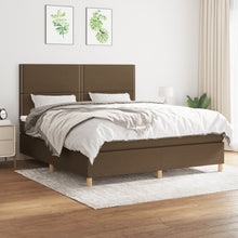 Boxspring Met Matras Stof 180 x 200 cm Donkerbruin