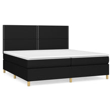 Boxspring Met Matras Stof Zwart 200 x 200 cm Effen met spijkers