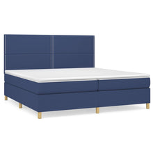 Boxspring Met Matras Stof Blauw 200 x 200 cm Effen met spijkers