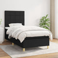 Boxspring met matras stof zwart 90x190 cm