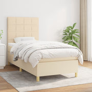 Boxspring met matras 90x200 cm crèmekleurig