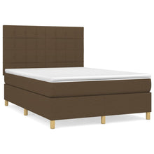 Boxspring met matras stof donkerbruin 140x200 cm 140 x 200 cm Donkerbruin