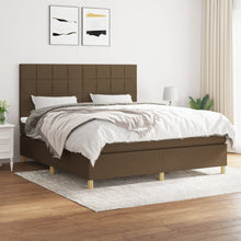 Boxspring met matras stof donkerbruin 160x200 cm