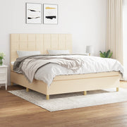 Boxspring met matras 160x200 cm crèmekleurig