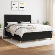 Boxspring met matras 180x200 cm zwart stof