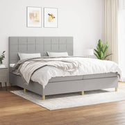 Boxspring 200x200 cm lichtgrijs stof