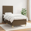Boxspring met matras stof donkerbruin 80x200 cm