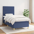 Boxspring Met Matras Stof Blauw 80 x 200 cm Horizontale strepen