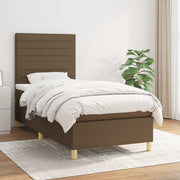 Boxspring met matras 90x190 cm donkerbruin stof