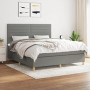 Boxspring met matras 180x200 cm donkergrijs