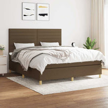 Boxspring Met Matras Stof 180 x 200 cm Donkerbruin