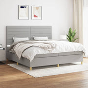 Boxspring 200x200 cm lichtgrijs met pocketvering matras