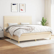 Boxspring met matras 200x200 cm crèmekleurig