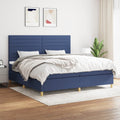 Boxspring met matras stof blauw 200x200 cm
