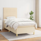 Boxspring Met Matras Stof Kleurig Crème 80 x 200 cm Verticale strepen