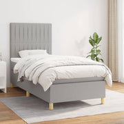 Boxspring 90x200 cm lichtgrijs stof