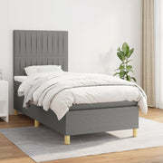 Boxspring met matras 90x200 cm donkergrijs