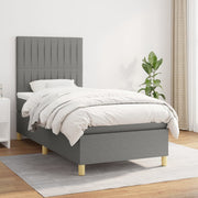 Boxspring 100x200 cm donkergrijs met matras