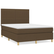 Boxspring met matras stof donkerbruin 140x190 cm 140 x 190 cm Donkerbruin