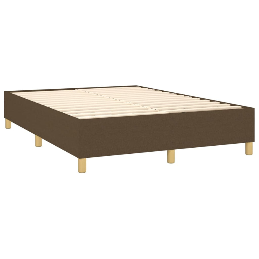 Boxspring met matras stof donkerbruin 140x190 cm 140 x 190 cm Donkerbruin