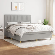 Boxspring met matras lichtgrijs 160x200 cm
