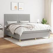 Box spring with mattress fabric light gray 180x200 cm