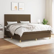 Boxspring Met Matras Stof 180 x 200 cm Donkerbruin