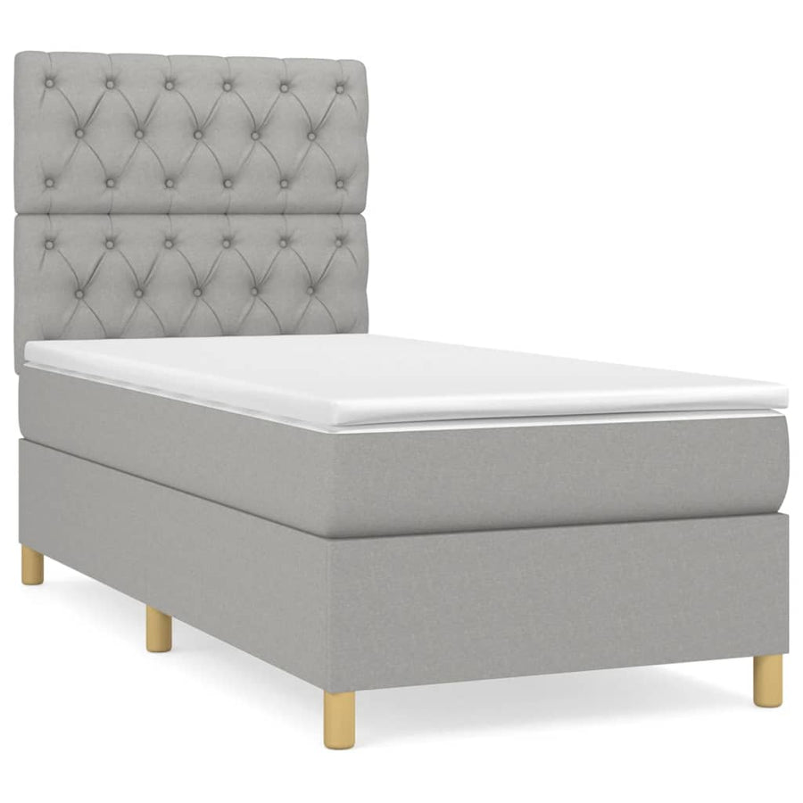 Boxspring Met Matras Stof Lichtgrijs 80 x 200 cm Getuft ontwerp