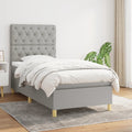 Boxspring met matras stof lichtgrijs 80x200 cm
