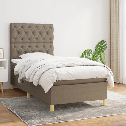 Boxspring Met Matras Stof Taupe 80 x 200 cm Getuft ontwerp