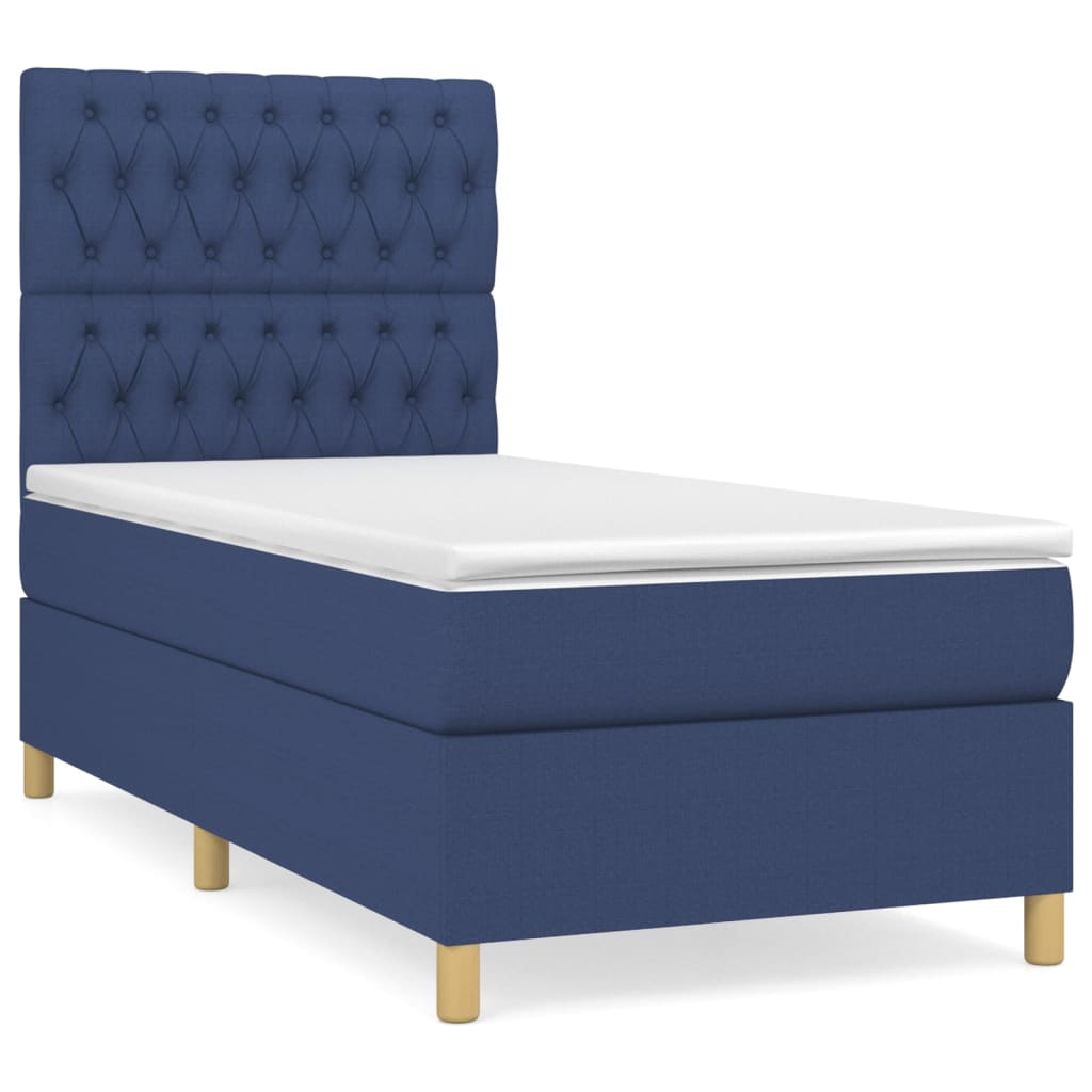 Boxspring Met Matras Stof Blauw 90 x 190 cm Getuft ontwerp