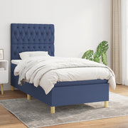 Boxspring met matras blauw 90x190 cm