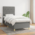 Boxspring met matras stof donkergrijs 90x200 cm