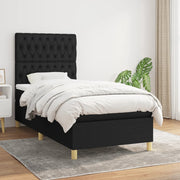 Boxspring met matras 90x200 cm zwart stof