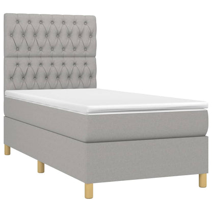 Boxspring Met Matras Stof Lichtgrijs 100 x 200 cm Getuft ontwerp