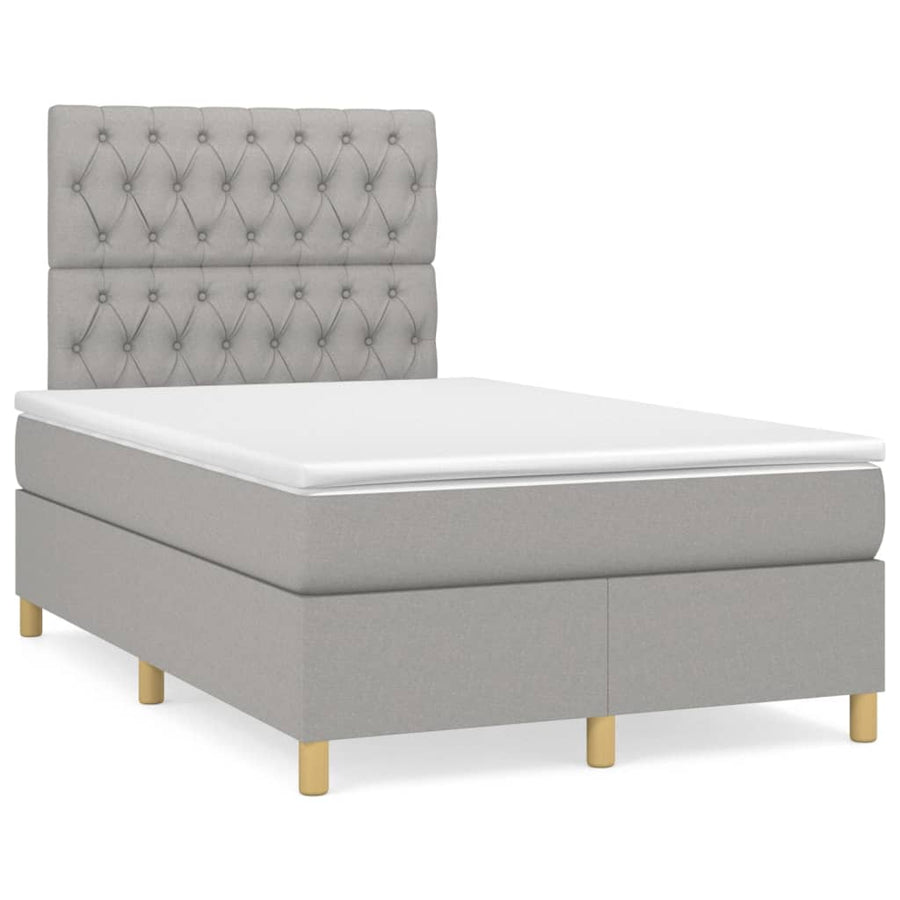 Boxspring Met Matras Stof Lichtgrijs 120 x 200 cm Getuft ontwerp