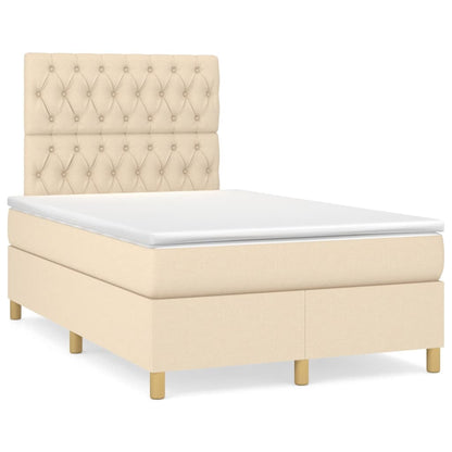 Boxspring Met Matras Stof Kleurig Crème 120 x 200 cm Getuft ontwerp
