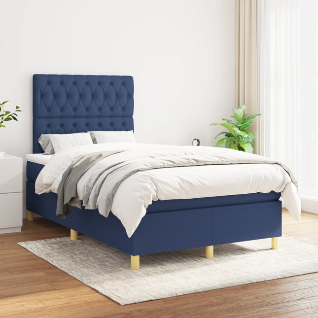 Boxspring Met Matras Stof Blauw 120 x 200 cm Getuft ontwerp