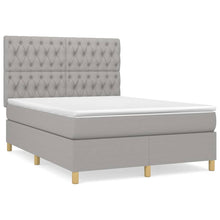 Boxspring Met Matras Stof Lichtgrijs 140 x 200 cm Getuft ontwerp